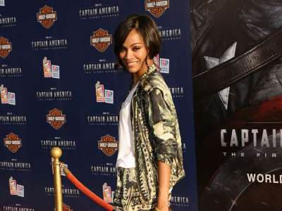 Zoe Saldana Premier Of Captain America