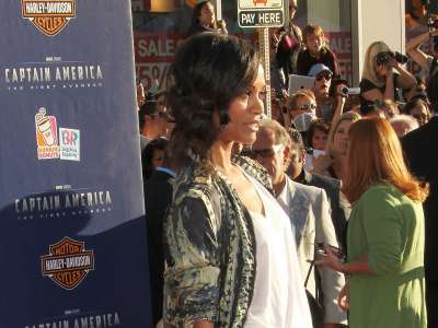 Zoe Saldana Premier Of Captain America